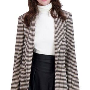 OOKIE & LALA Shawl Collar Houndstooth Blazer